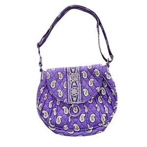 Vera‎ Bradley Saddle Up Crossbody Women's Purple Paisley Shoulder Purse Bag